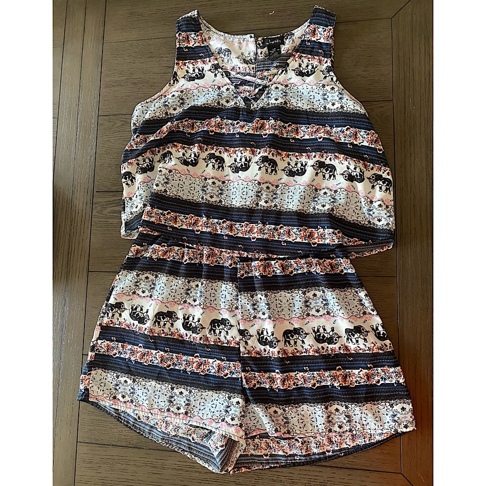 Colorful Romper w/ Ruffle